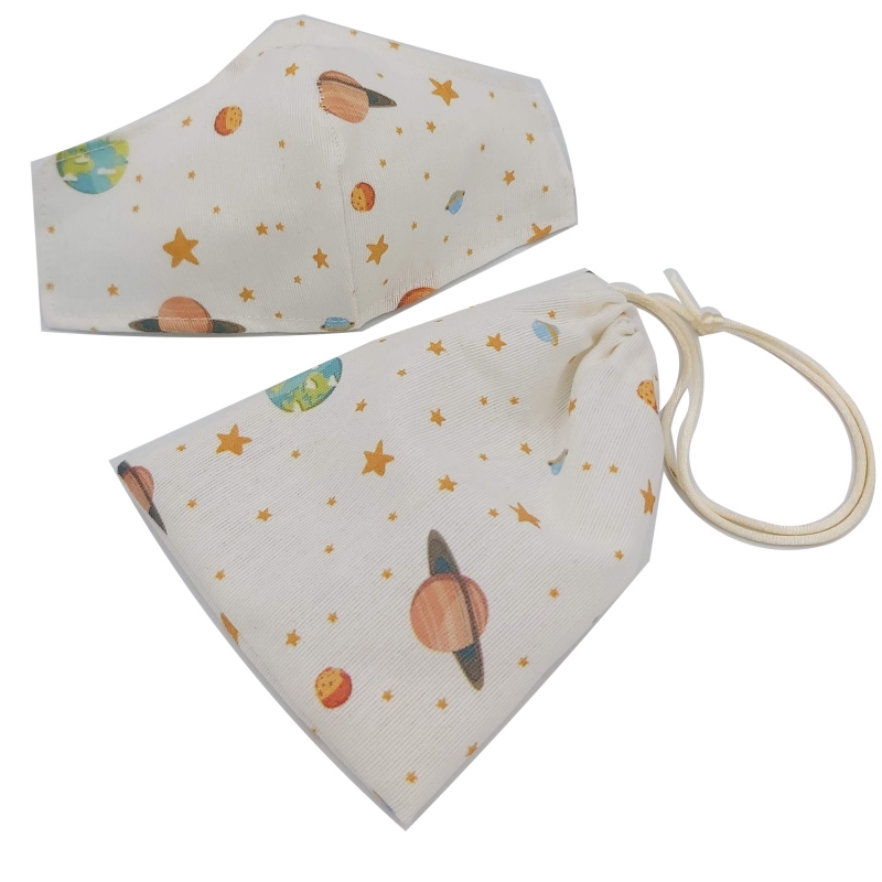 Παιδική Μάσκα Προσώπου Με Πουγκί Φύλαξης (Ύφασμα: Βαμβάκι 100%) - OEM - 1823CHILDMASK-7